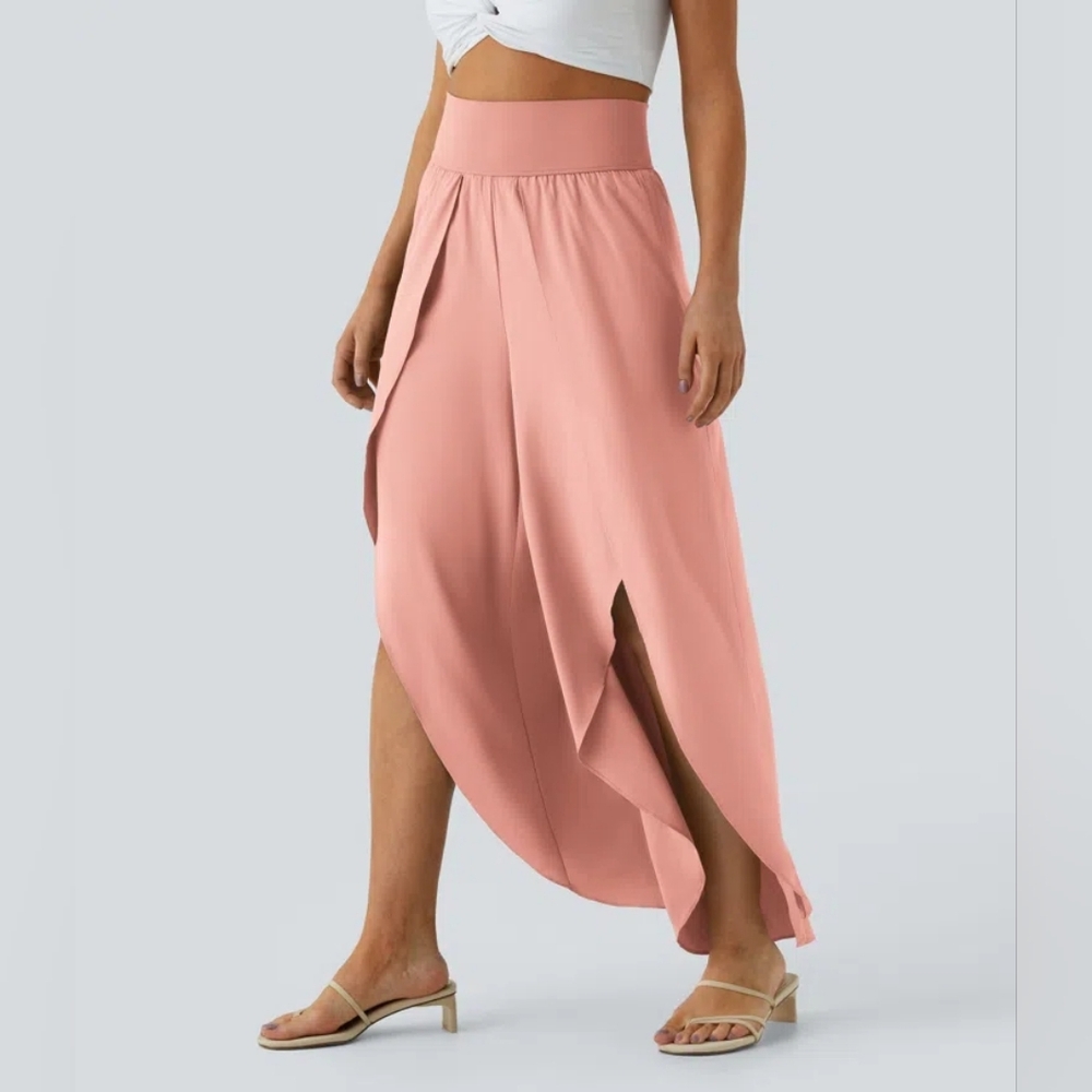 HALARA Breezeful High Waisted Palazzo Flowy Wide Leg Pants In Blossom Pink M - Picture 2 of 8